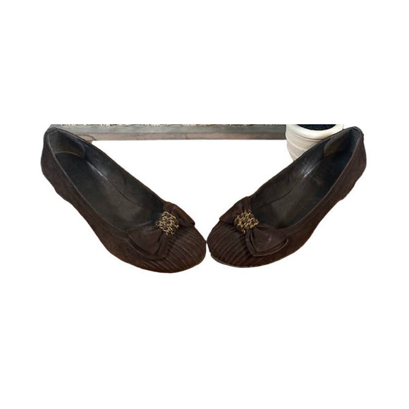 Stuart Weitzman Women’s Brown Frobozzie Chain Detail Wedge Heels Size 6.5 - Picture 3 of 12